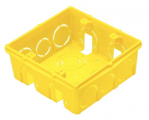 Caixa de Luz 4x4 Quadrada Amarela Tramontina