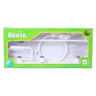 Kit Acessórios Banheiro 5 peças Branco Brasil