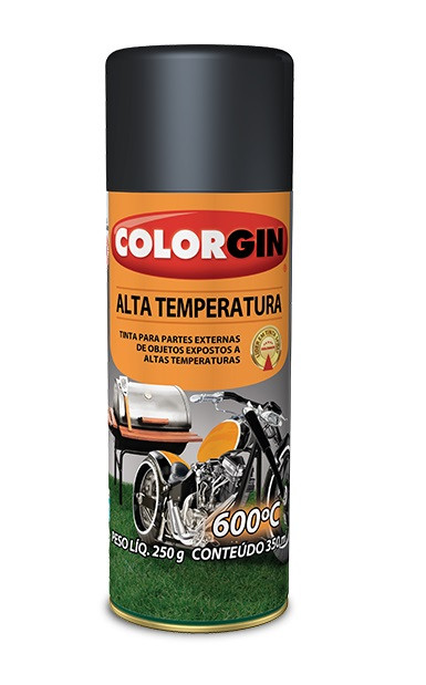 Tinta Spray Alta Temperatura 350ml Preto 5722 Colorgin